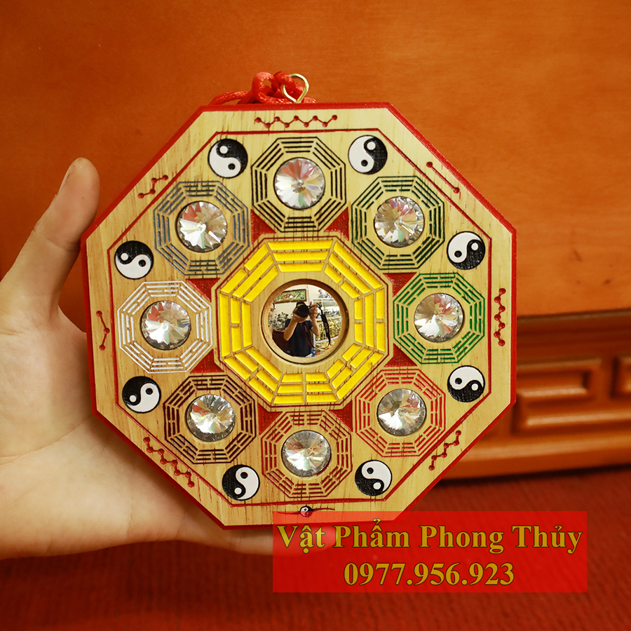 Đào mộc cửu cung bát quái gỗ đào cầu lồi