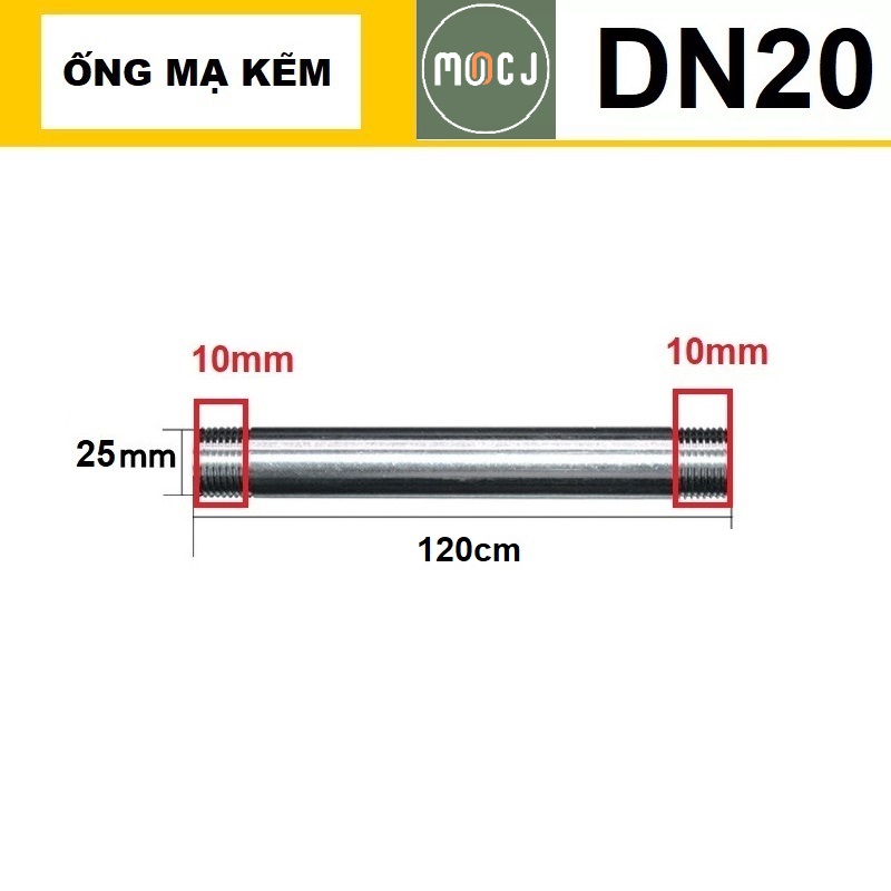 Linh kiện lắp ghép ống sắt có ren - phi 27
