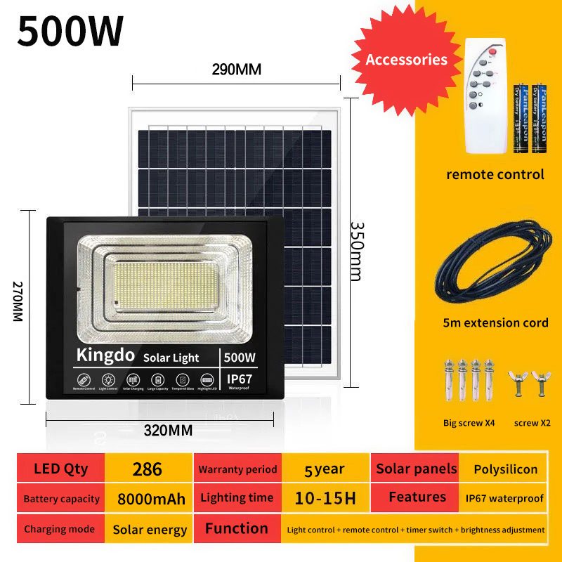 Đèn pha led năng lượng mặt trời 200w 45w 500w