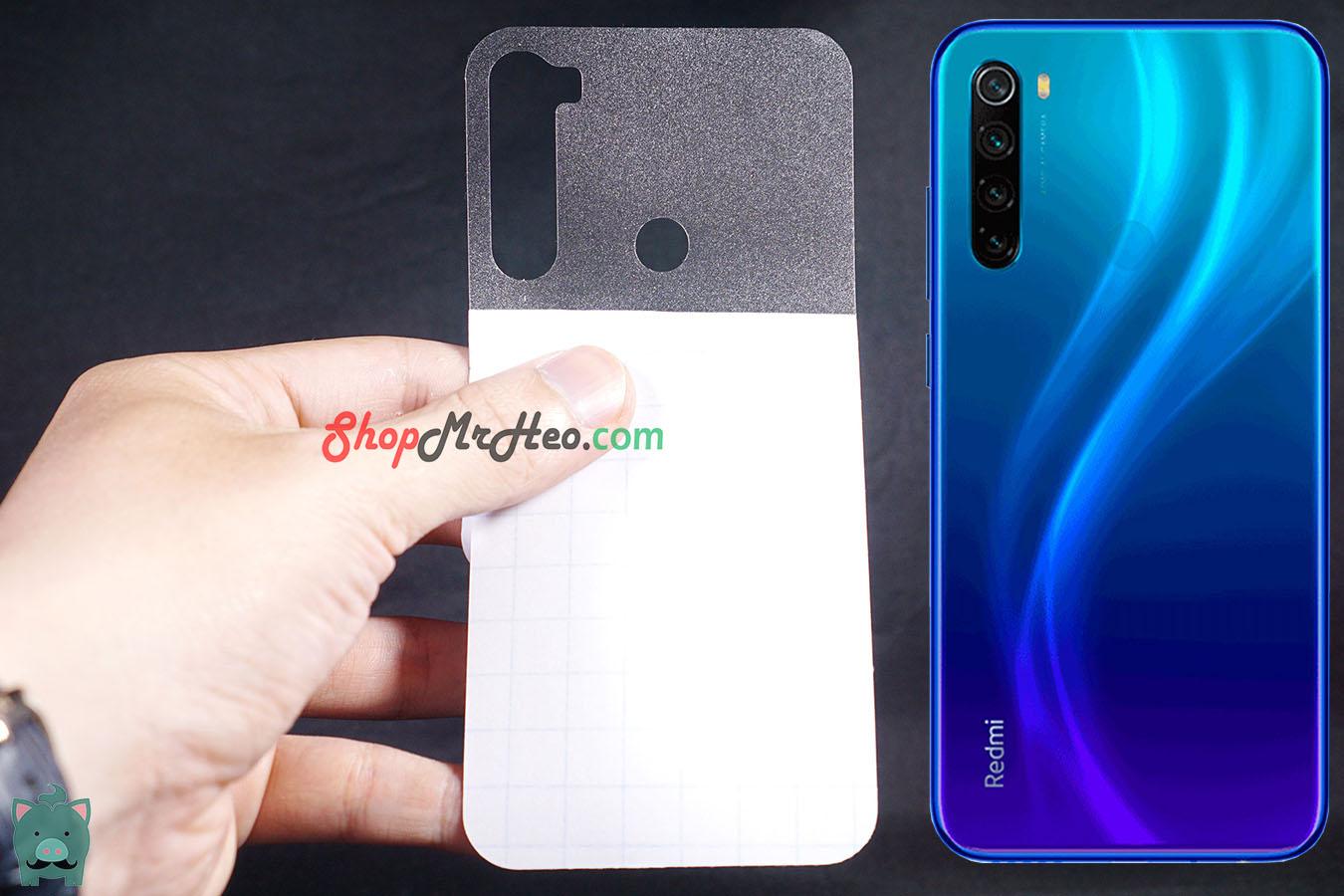 [HCM]Bộ 3 Skin Dán Mặt Sau Lưng Vân 3D Carbon Xiaomi Redmi Note 8