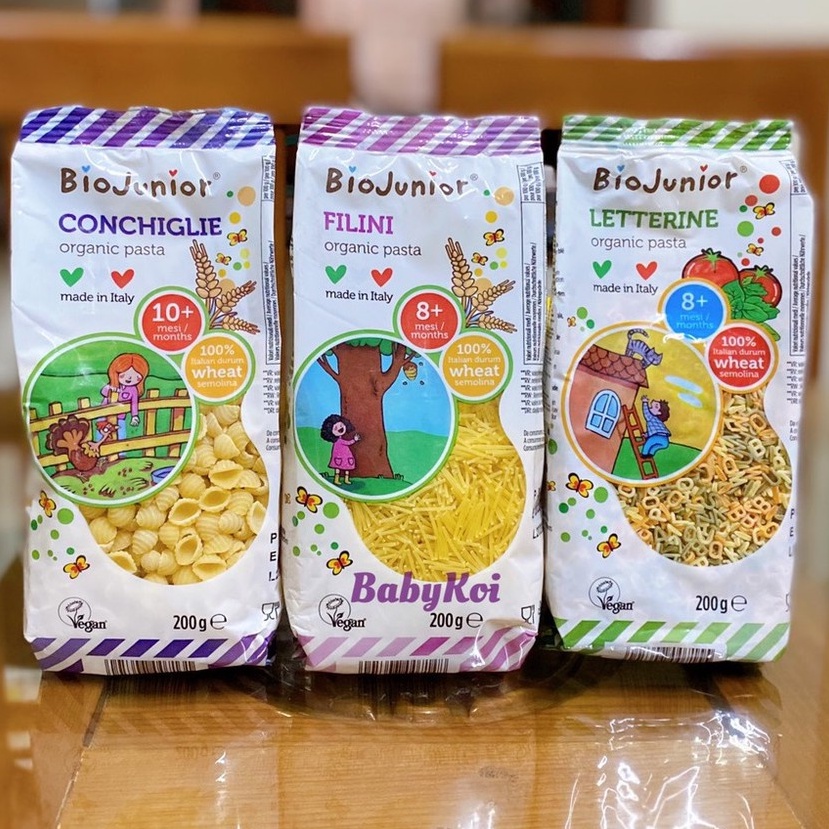 Mì Nui Bio Junior 200g Hữu Cơ Cho Bé Ăn Dặm (Từ 8 - 10 tháng tuổi)