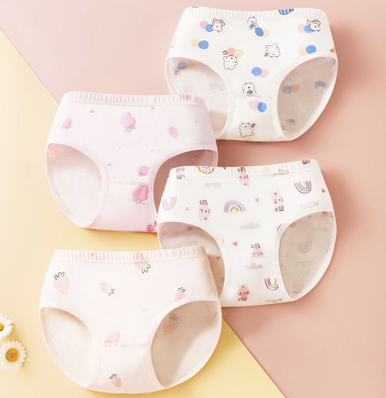 Set 4 quần chip cotton cho bé gái quần lót trẻ em quần lót cho bé
