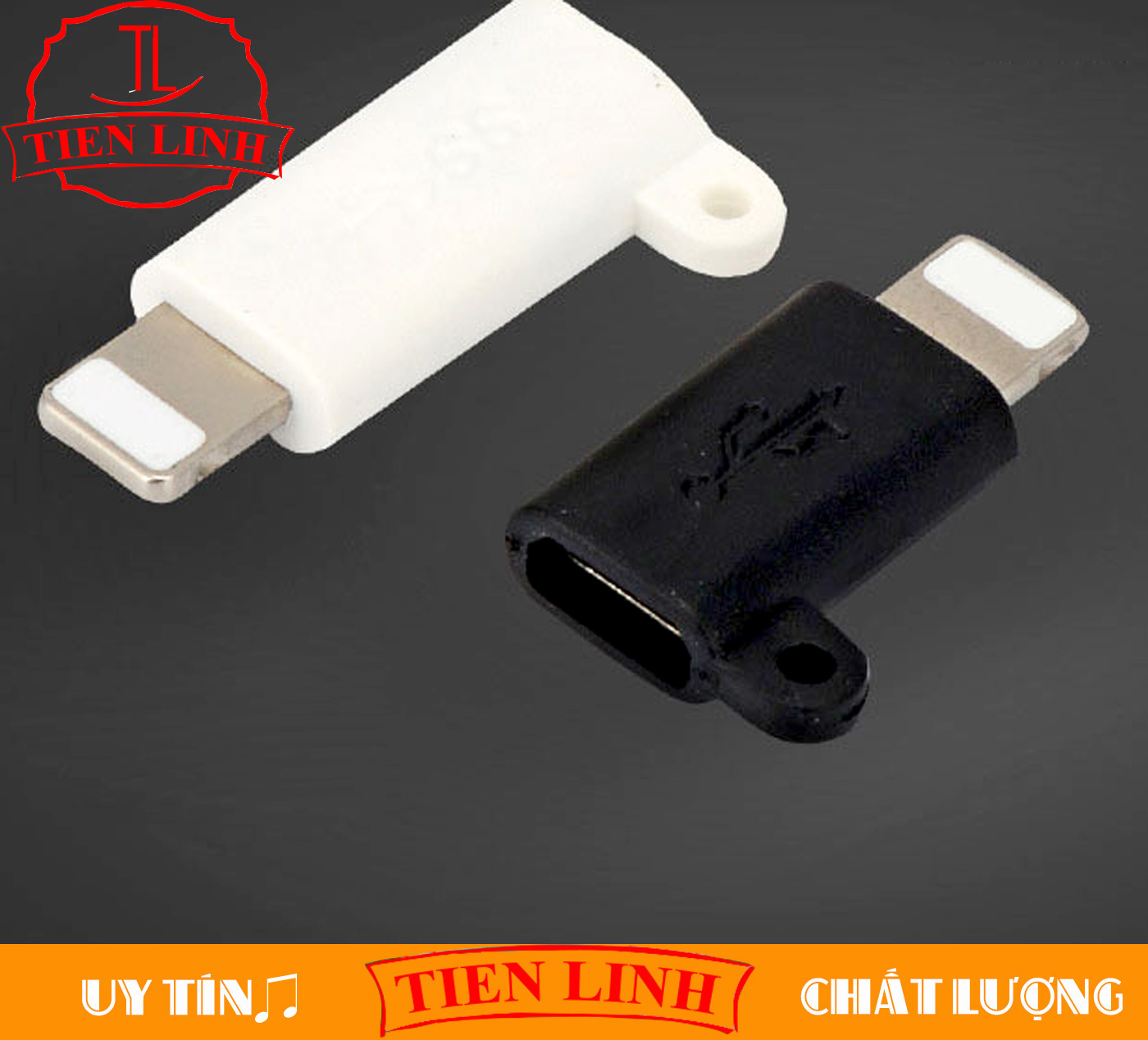 Đầu chuyển đổi từ USB Type C sang Lightning (Đen - Móc chống rơi)