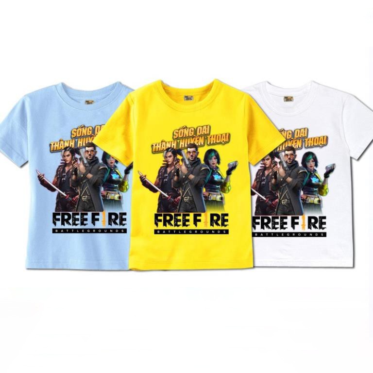 HOT Áo thun Free Fire màu vàng trắng xanh biển Alok Hayato Steffie