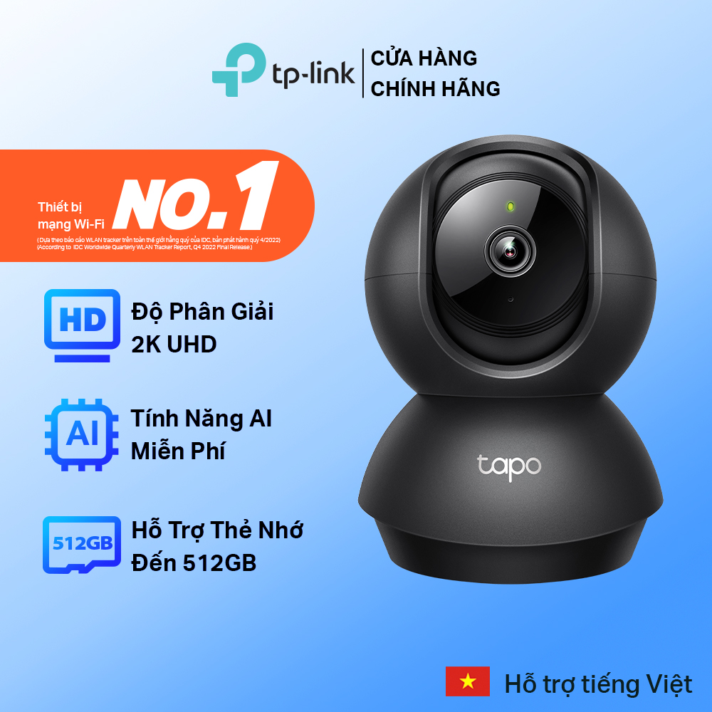 Camera Wifi TPLink Tapo C200/ C210/ C211/ C212/ C220 Smart IR Full HD 2MP/3MP/2K QHD Quay Quét 360 Độ