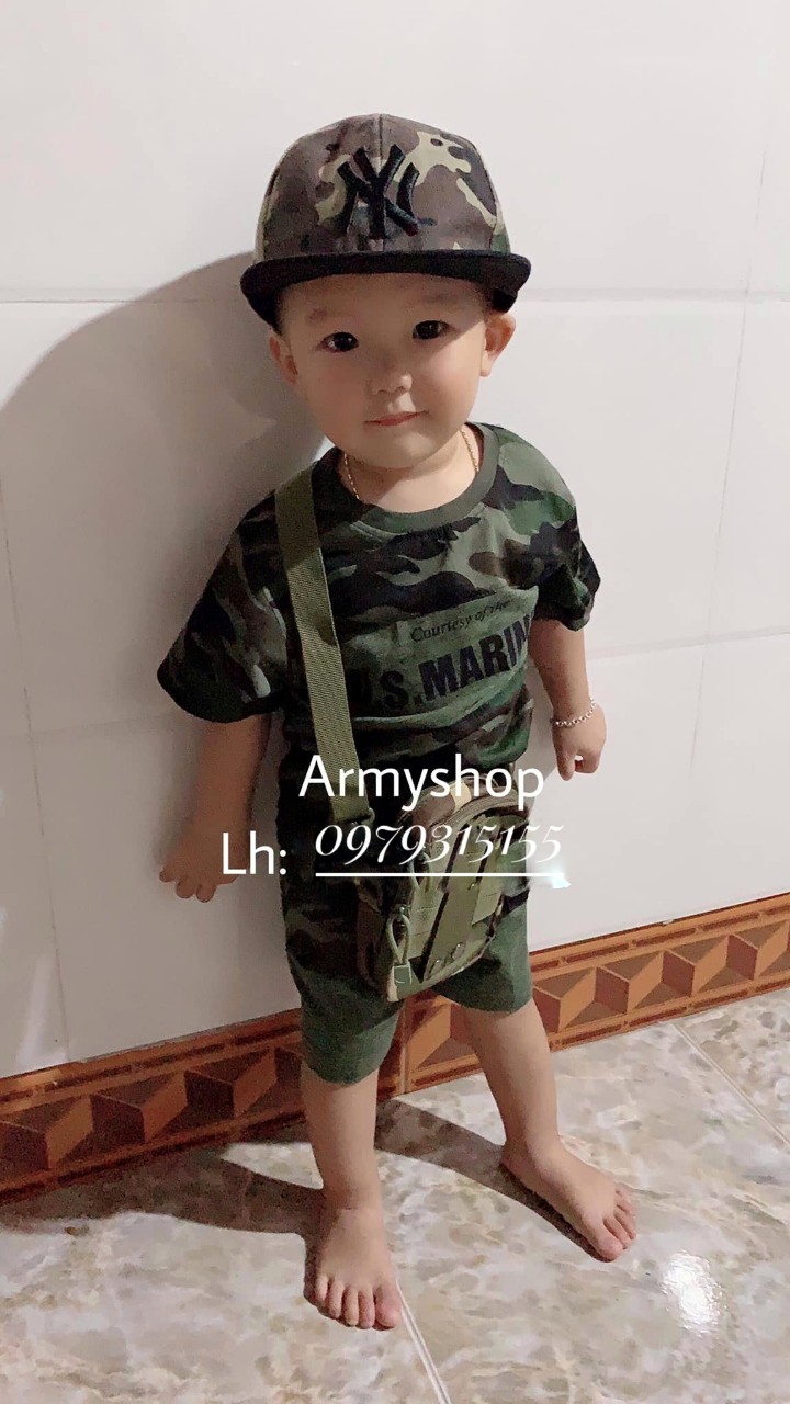 Bộ quần áo phông rằn ri trẻ em