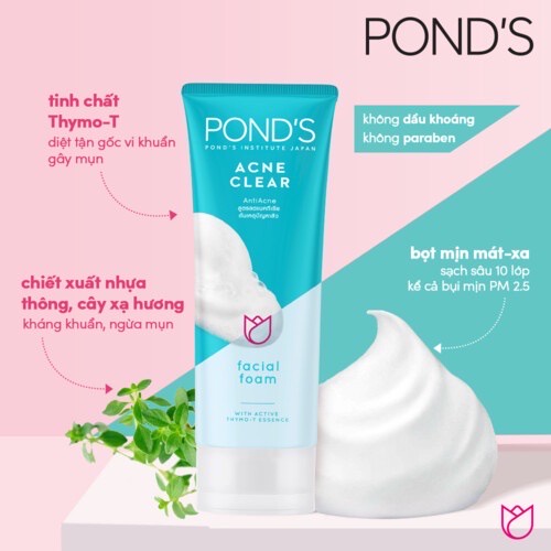 Sữa rửa mặt sáng da Pond’s 100g (date mới).