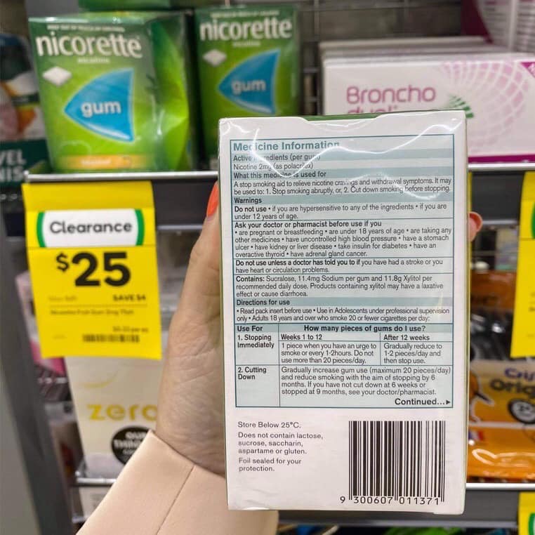Kẹo Nicorette 2mg - hộp 75 viên