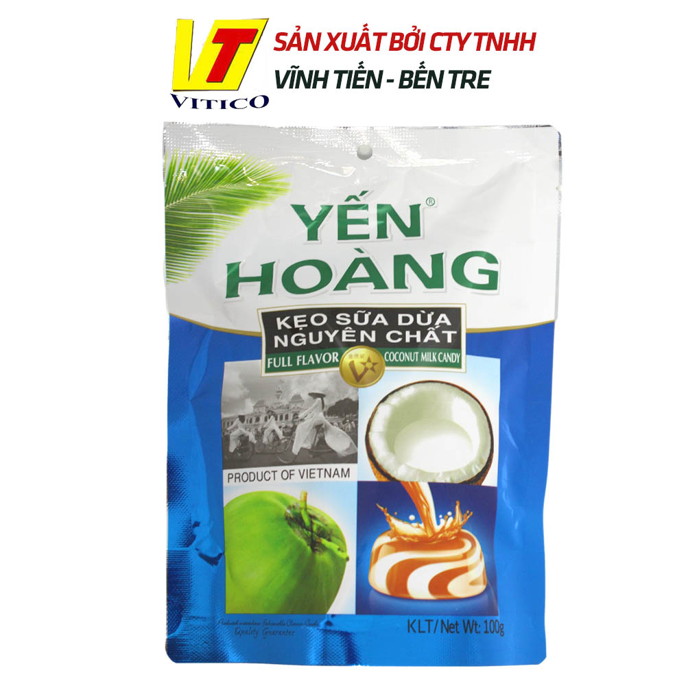 Kẹo Dừa Giòn YẾN HOÀNG Vị Sữa Dừa 100g - Đặc Sản Bến Tre