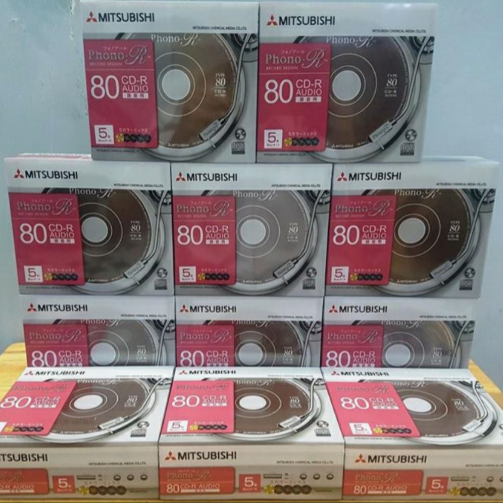 Block 5 đĩa trắng CDR và hộp phono