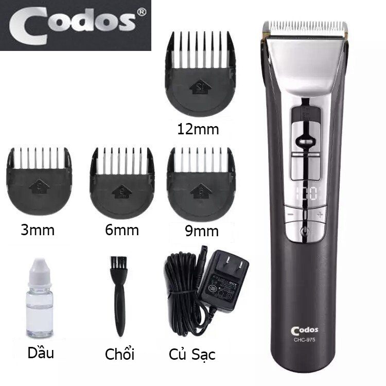 Tông đơ cắt tóc Codos 975 lưỡi sứ sắc bén