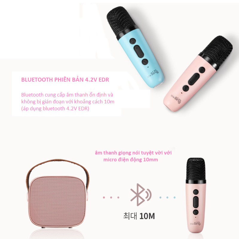 Bộ Loa Bluetooth kèm Micro không dây Karaoke Mini K1 (giao màu ngẫu nhiên)