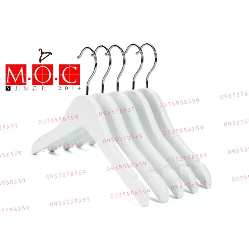10 Móc áo gỗ trắng em bé cao cấp