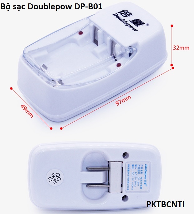 Bộ sạc pin đa năng 2 cổng doublepow - dp-b01