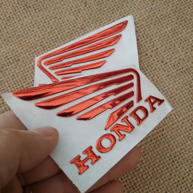 Bộ 2 tem cánh chim HONDA 3D nổi - Đỏ