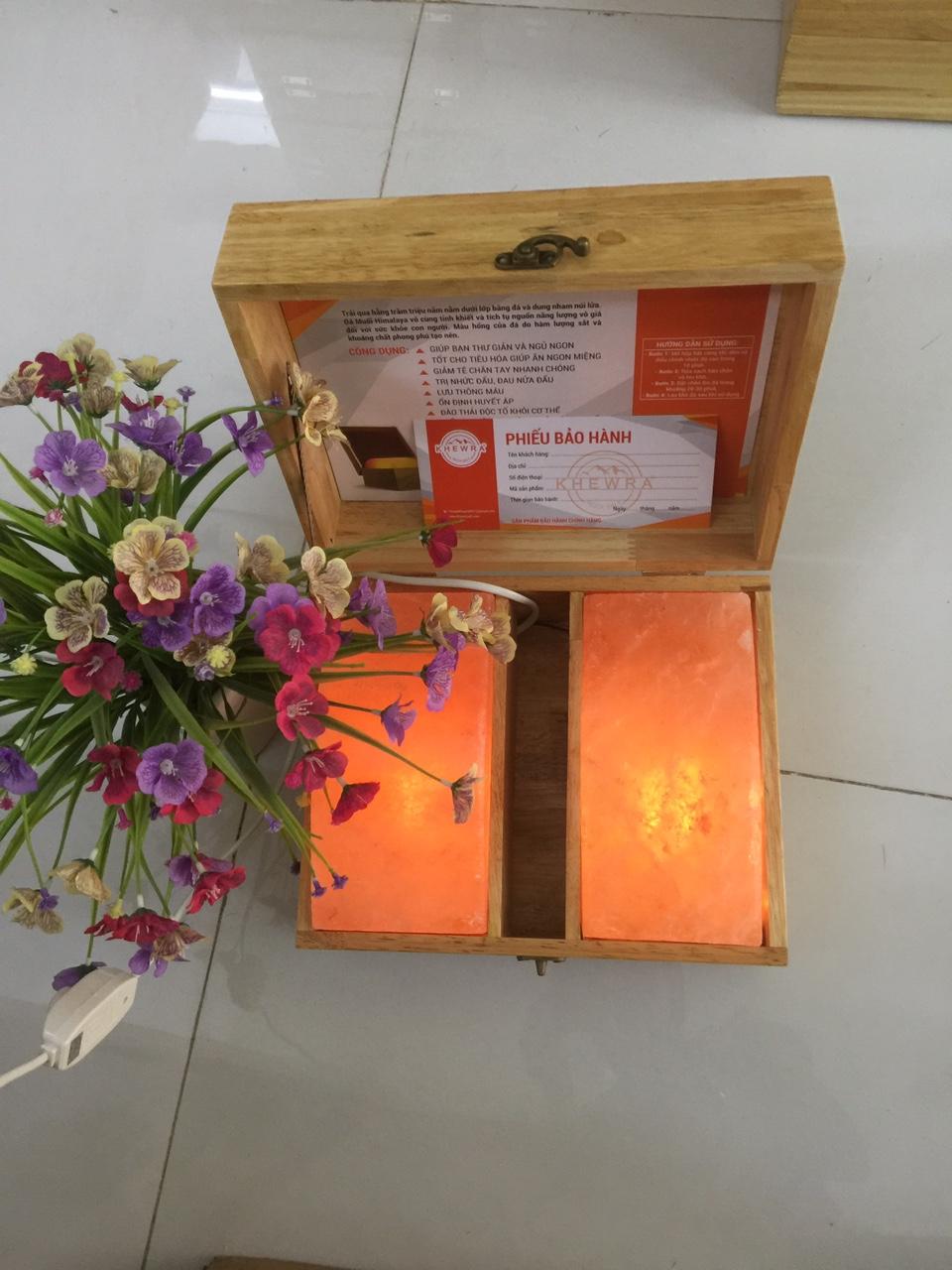 Hộp đá muối massage chân Himalaya đá đôi (loại 2 viên cong cao cấp)