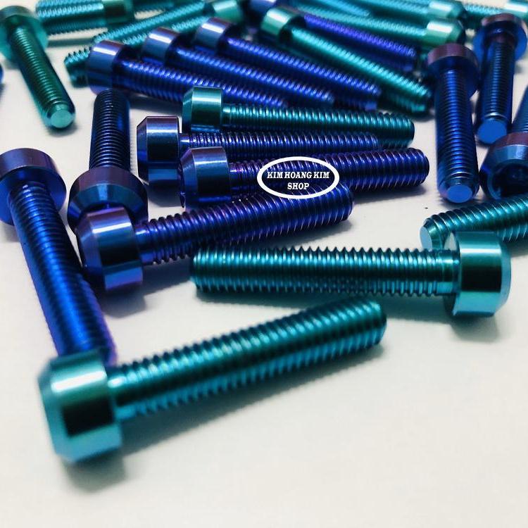 Ốc Titan GR5 6li30 gắn mọi loại xe (Titan 100%)xanh tím và xanh lục