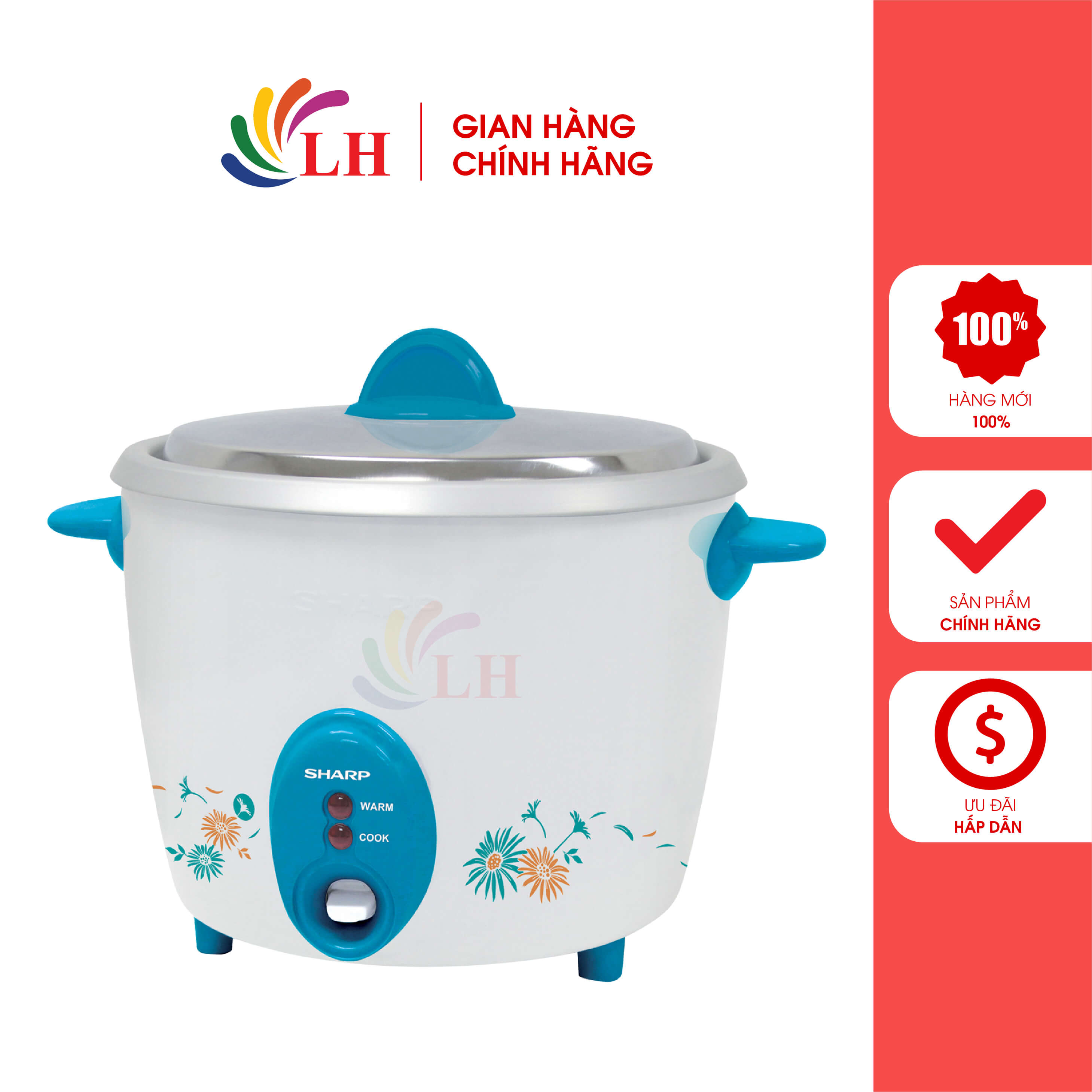 Nồi cơm điện nắp rời Sharp 1.1 lít KSH-D11V - Hàng chính hãng - Nắp nồi rời, dễ dàng đóng mở khi cần, tránh bụi