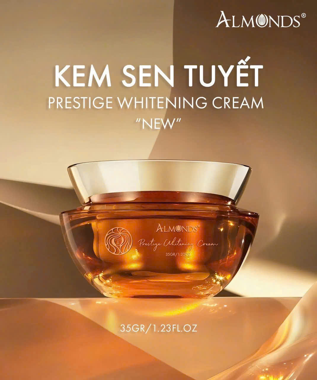 Kem Sen Tuyết Dưỡng Trắng Ban Ngày ALMONDS  mẫu mới nhất- Hàng chính hãng giá rẻ