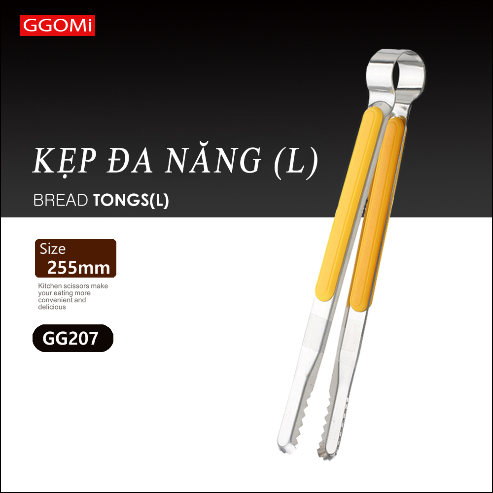 [HÀNG CHÍNH HÃNG]Kẹp gắp thức ăn đa năng màu sắc pastel bằng thép không gỉ an toàn cho sức khỏe mọi cỡ GGOMi Hàn Quốc