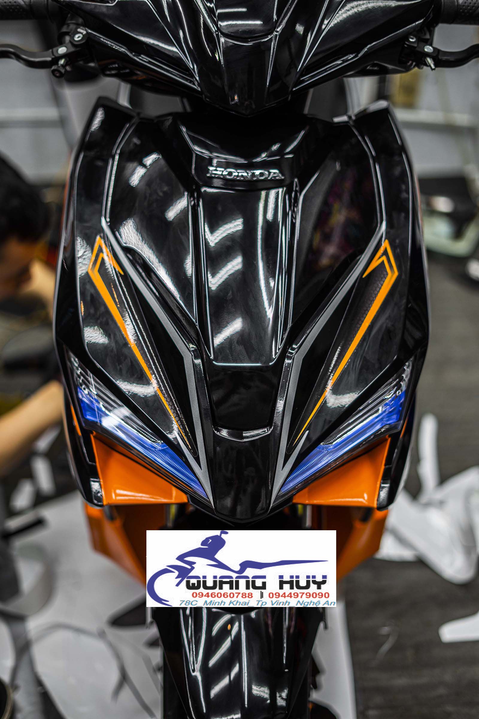 Tem Trùm Airblade Đen Cam,Team Decal AB 2016-2019