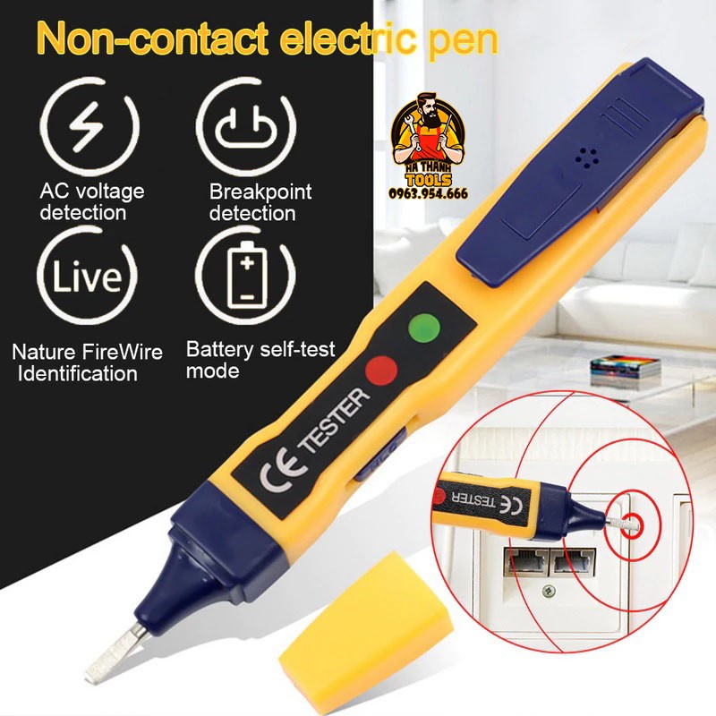 Bút Thử Điện Âm Tường Thông Minh + Tặng Kèm 2 Viên Pin Theo Vỉ -  Que Thử Điện Dò Điện Cảm Ứng Không Cần Tiếp Xúc