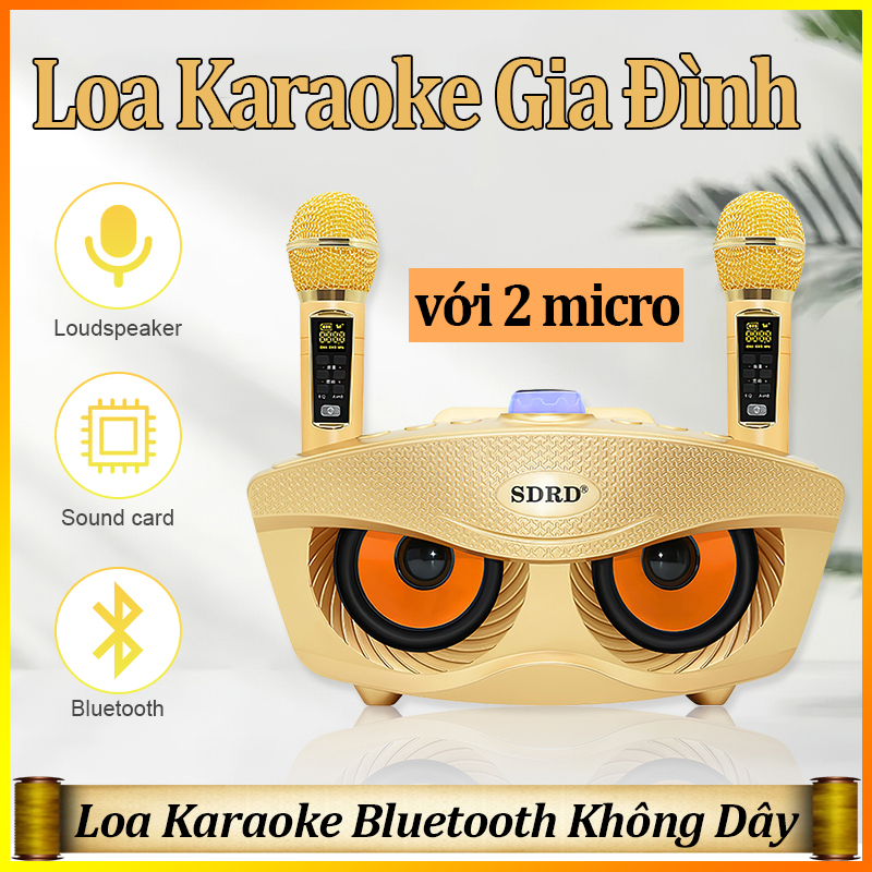 Loa Bluetooth Karaoke SDRD SD 306 Plus Bản Mới Nhất,Kèm 2 Micro Karaoke Không Dây,Chất Lượng âm Thanh Tuyệt Vời