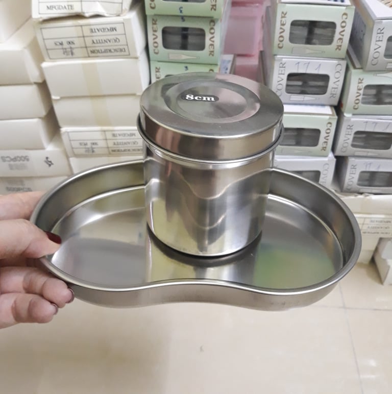 Khay hạt đậu, khay inox đựng bông