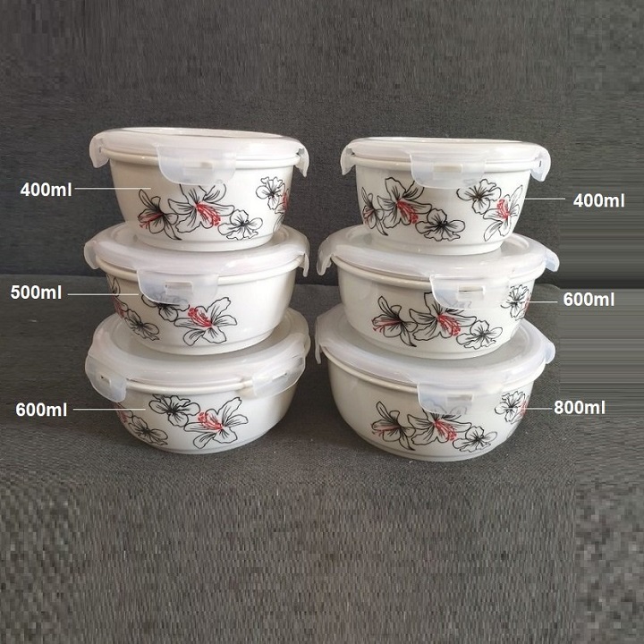 [HCM]bộ 3 hộp cơm sứ cao cấp - hộp cơm