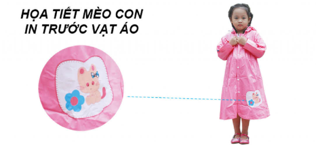 Áo Mưa Rando Trẻ Em - Áo Mèo Con