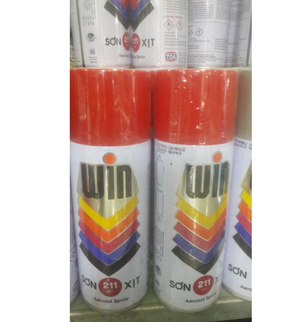 Sơn phun màu đỏ 211 màu I chang nắp chai