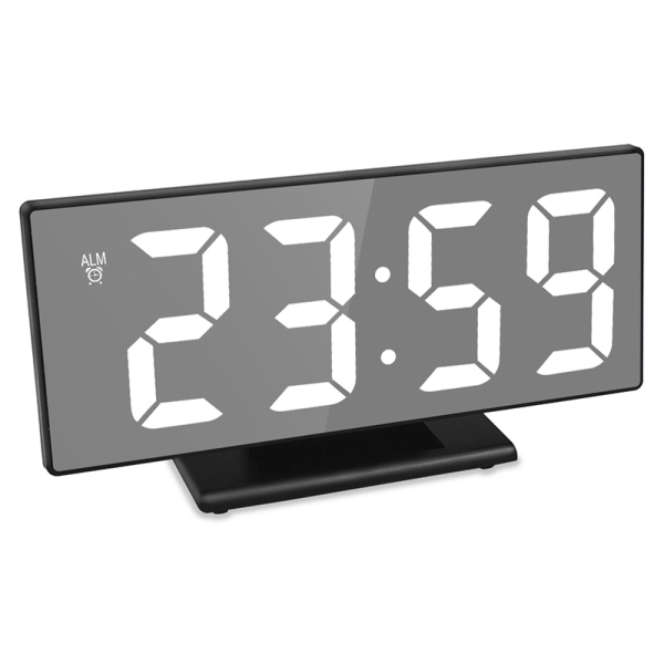 Kỹ thuật số màn hình LED lớn Gương hiển thị thời gian tắt tiếng Đồng hồ báo thức Đồng hồ để bàn Bảng đồng hồ