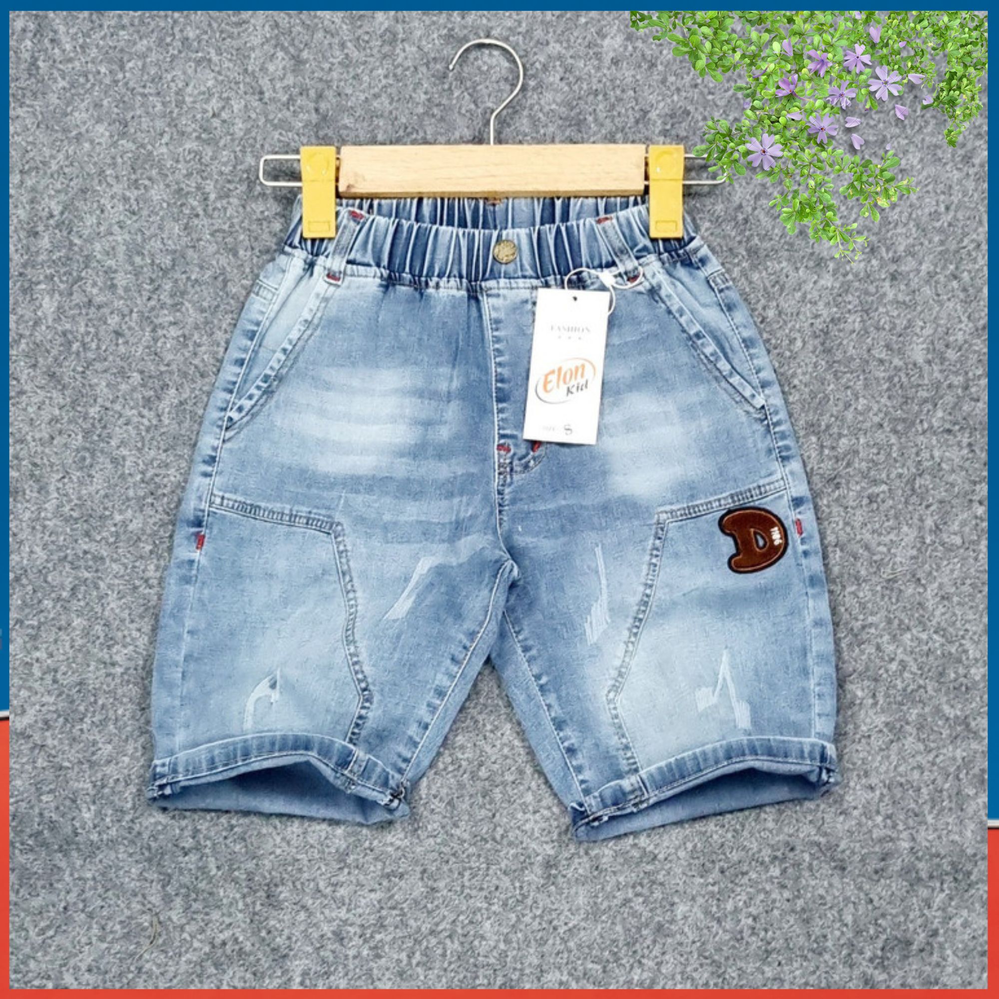 Quần bé trai size đại 25kg-35kg chất jean co giãn mạnh mềm mại lưng thun.1575