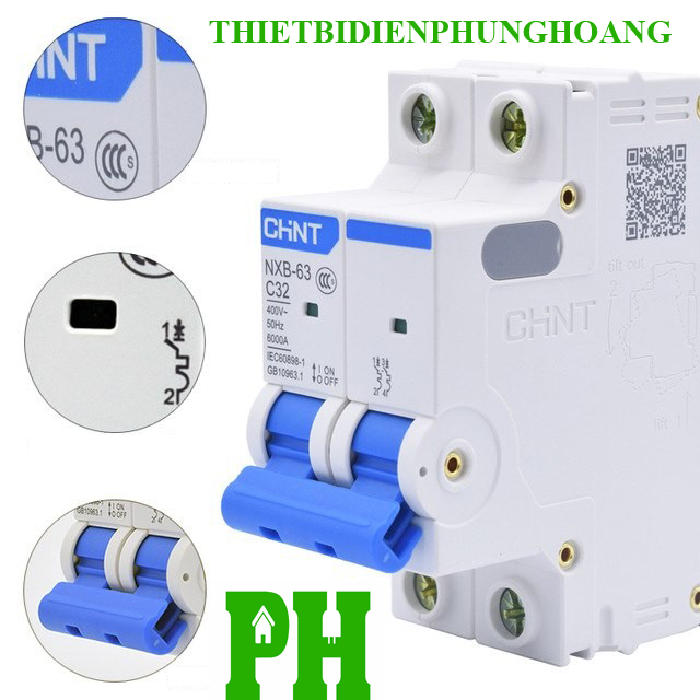 Aptomat - MCB CHINT 4 Pha (32A, 40A) loại NXB-63 6ka [CHÍNH HÃNG] [GIAO NHANH]