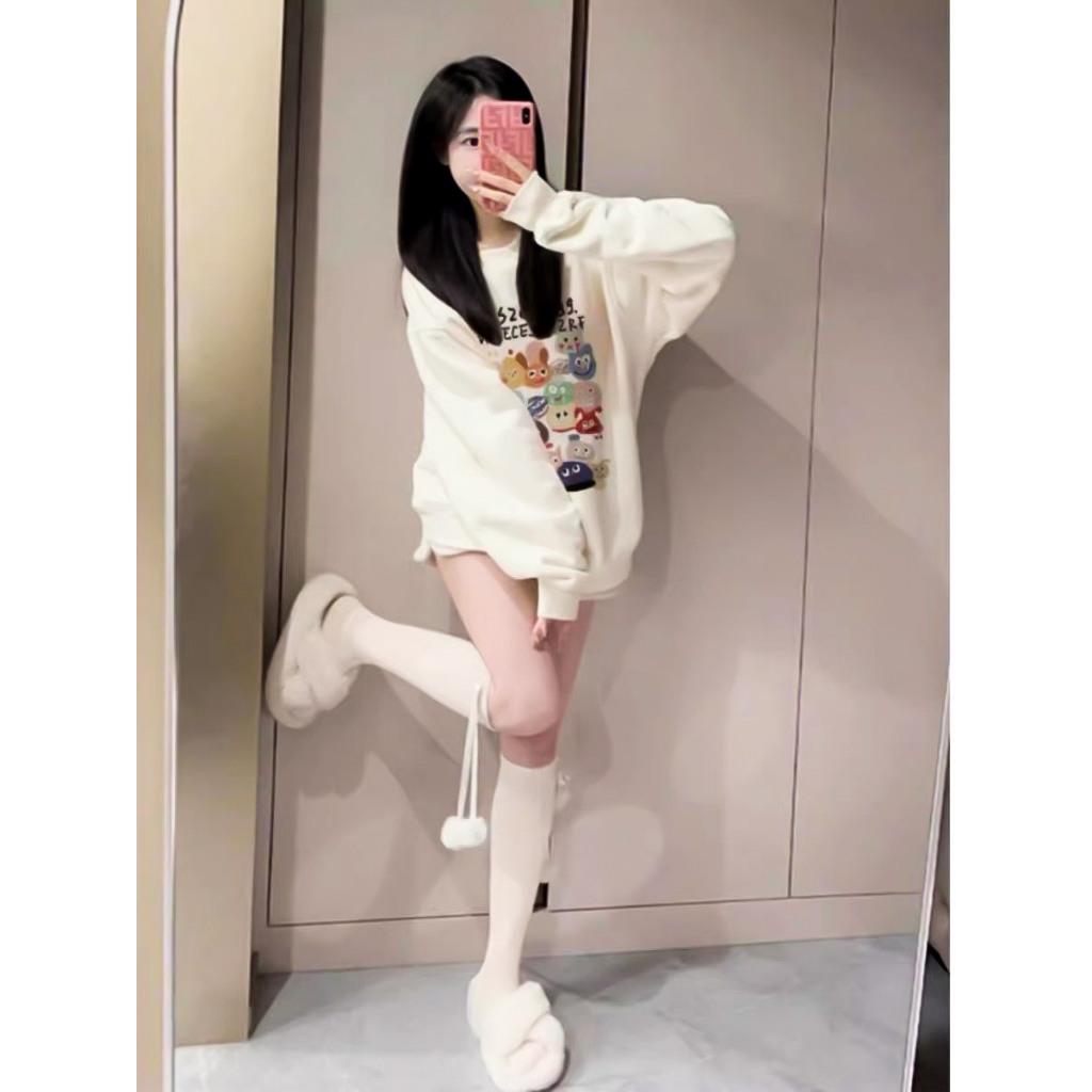 Áo sweater nỉ unisex hoạt hình cute áo nỉ nữ dáng thung in hình