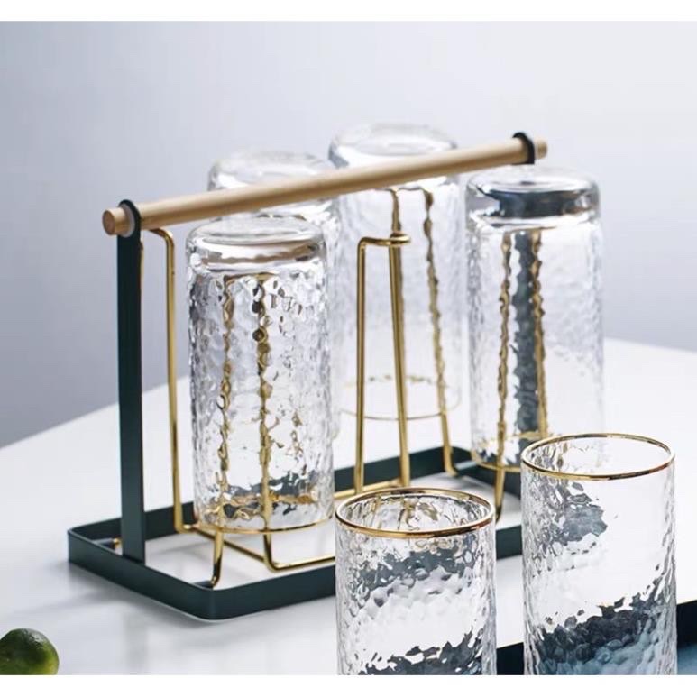 Khay úp cốc ly mạ vàng
