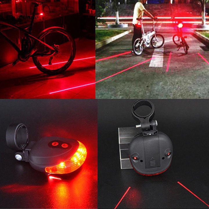 Combo đèn chiếu hậu laser và đèn chiếu sáng có còi xe đạp