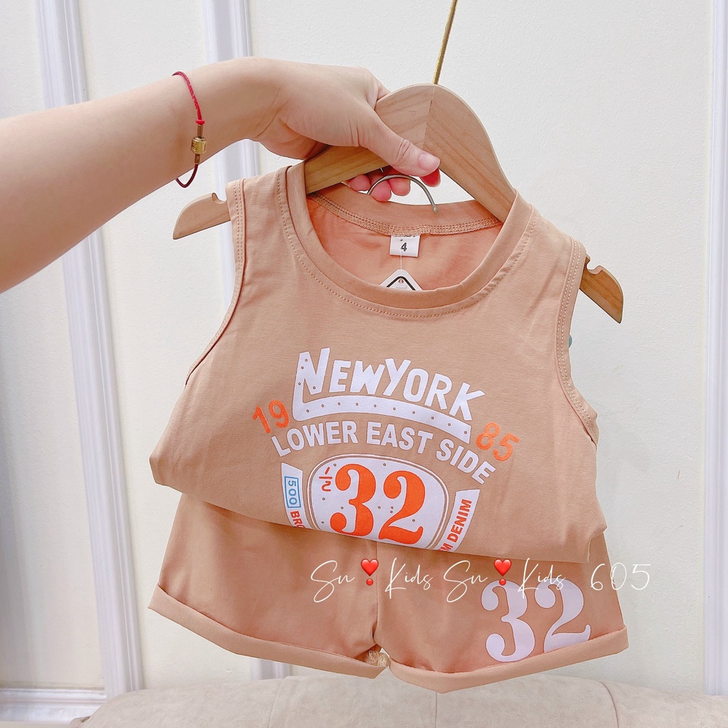 Bộ đồ Đũi cho bé trai đi du lịch biển ngày hè từ 8-20kg