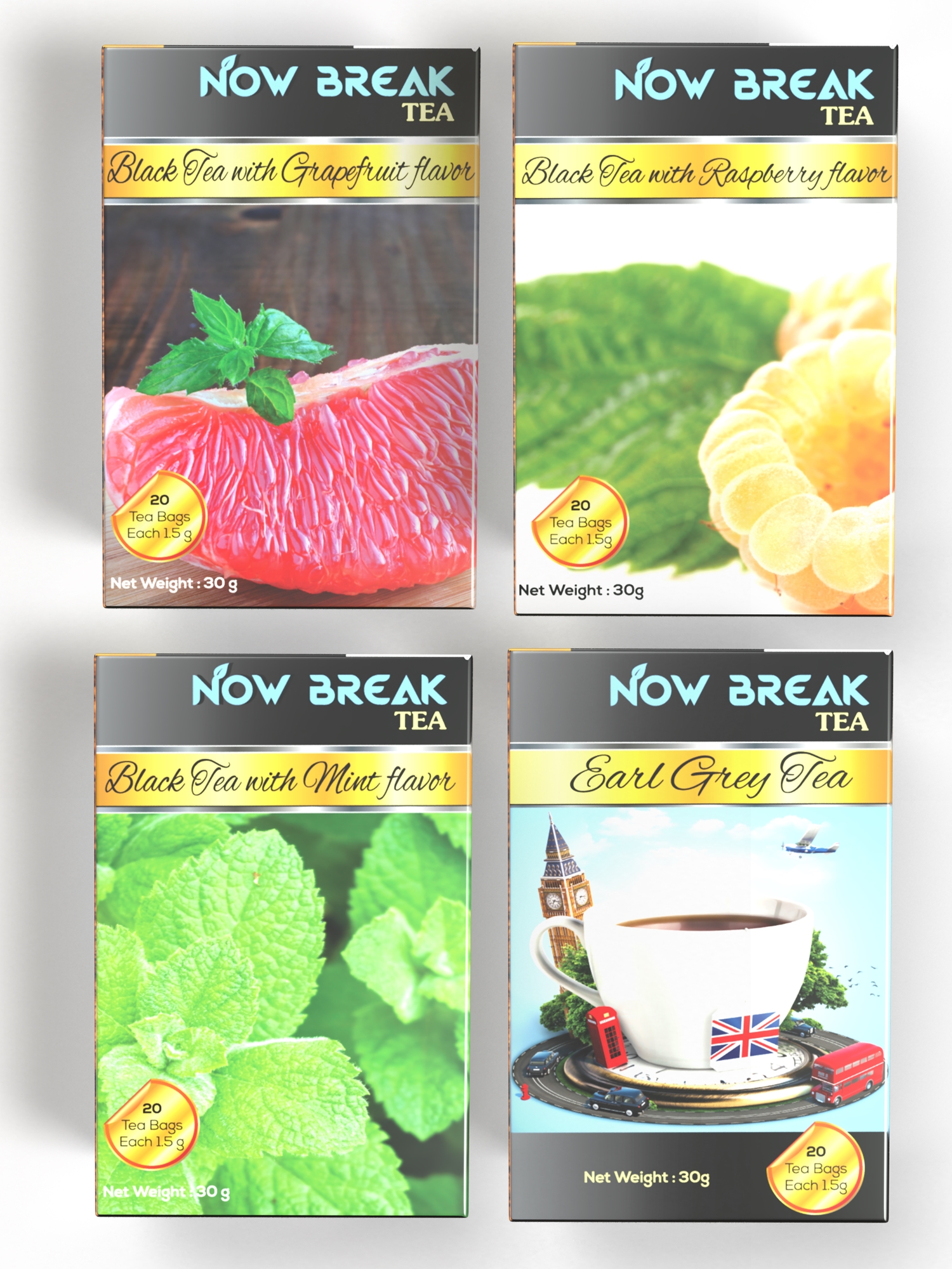 Trà Dâu Tây Now Break Tea, 20 túi trà