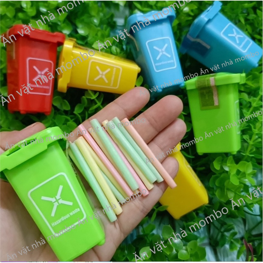 Kẹo tăm lạnh vị trái cây hình thùng rác