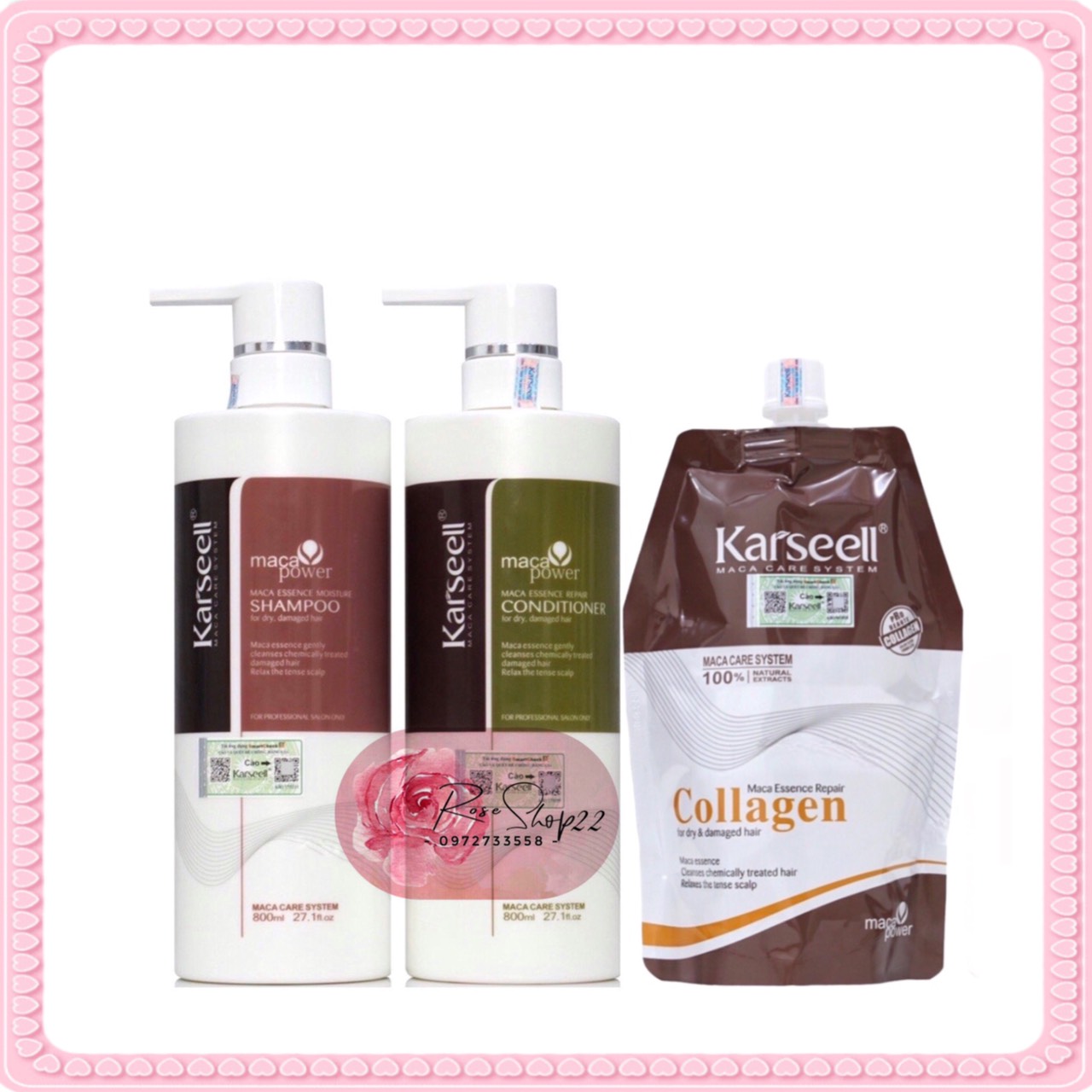 Combo of Shampoo + Steaming Karseell Maca Super Smooth Hair Recovery