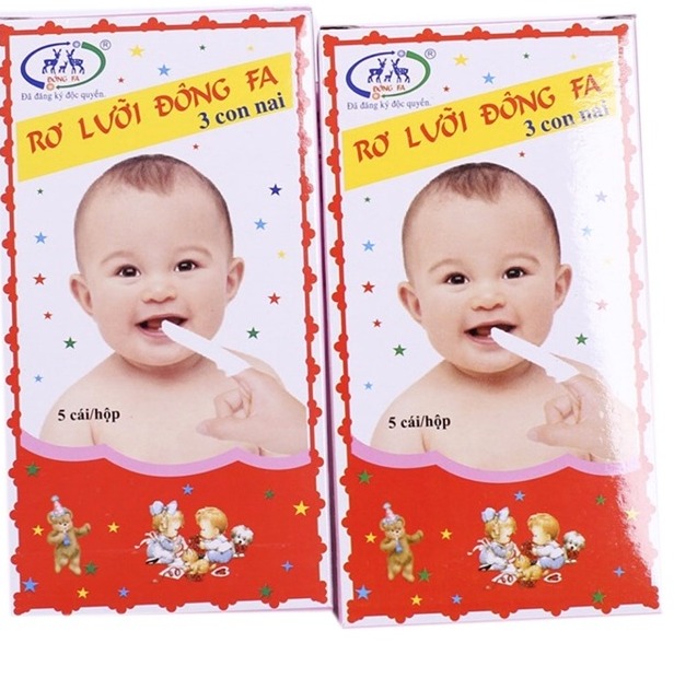 Rơ lưỡi đông pha vệ sinh miệng cho bé-tưa lưỡi cho bé đông fa