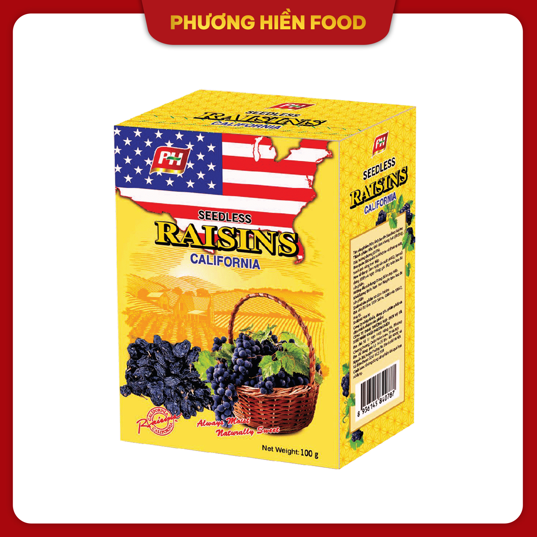 Nho khô đen PH Seedless Raisins 100g [PHG-0787]