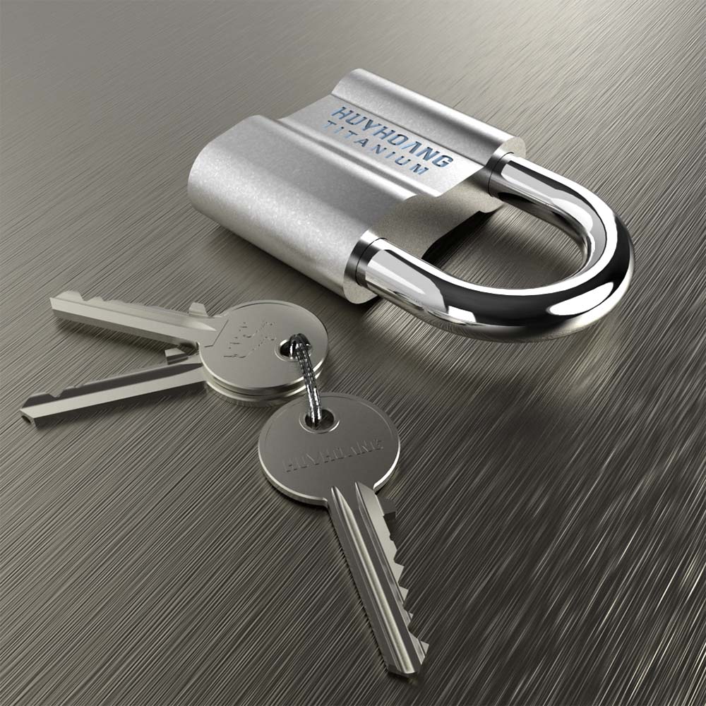Ổ KHOÁ HUY HOÀNG LỚN 6 PHÂN CHẤT LIỆU TITANIUM