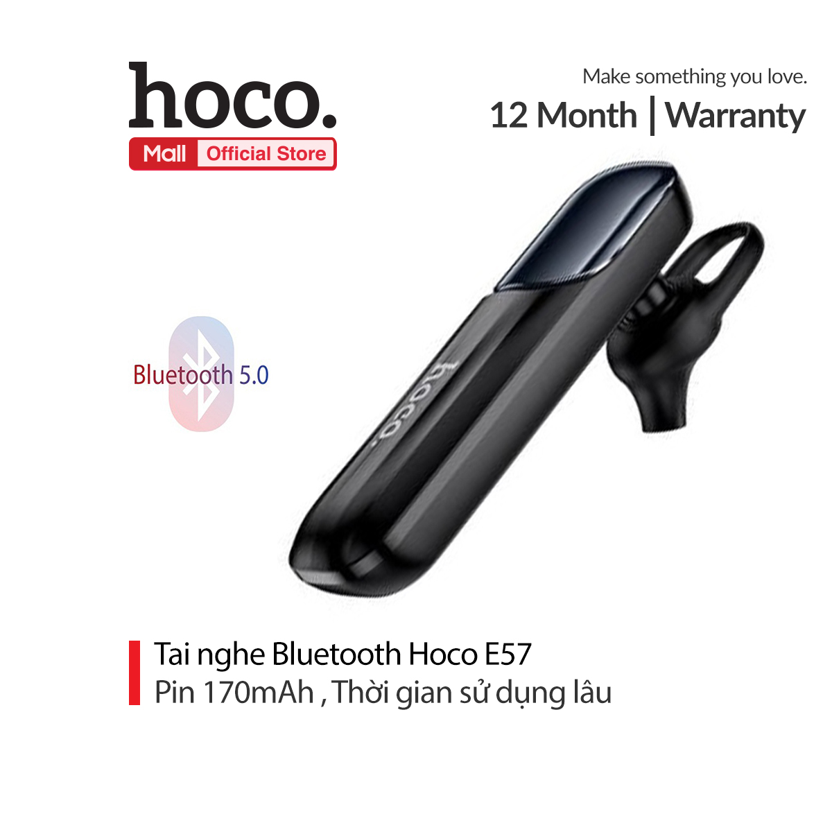 Tai nghe Bluetooth V5.0 Hoco E57 pin 170mAh thời gian sử dụng 10h , micro hỗ trợ đàm thoại