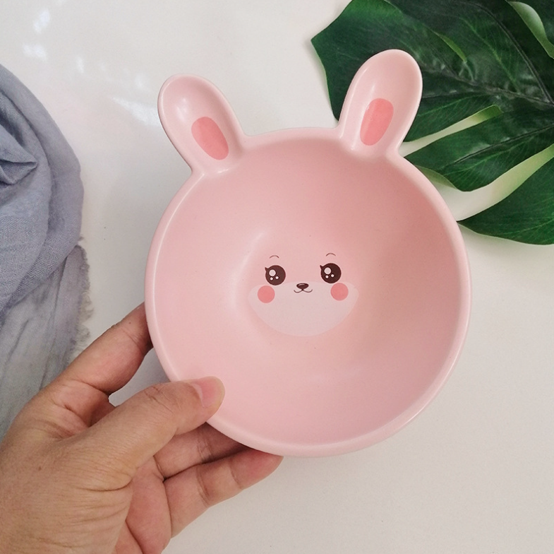 Bát ăn dặm gốm sứ hình thú chất men đẹp cho bé AD04