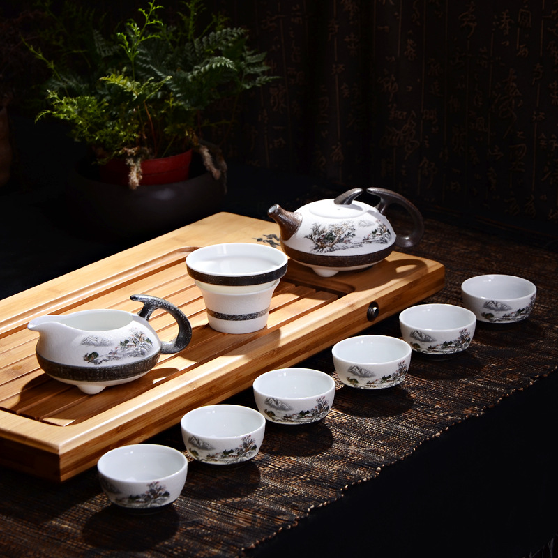 Bộ ấm chén sứ pha trà đạo (đầy đủ như hình)