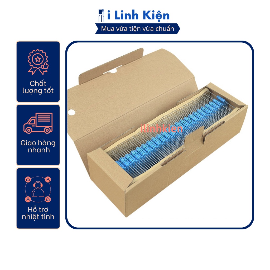 Điện trở vạch 2W 220K 1% chân đồng (10c)