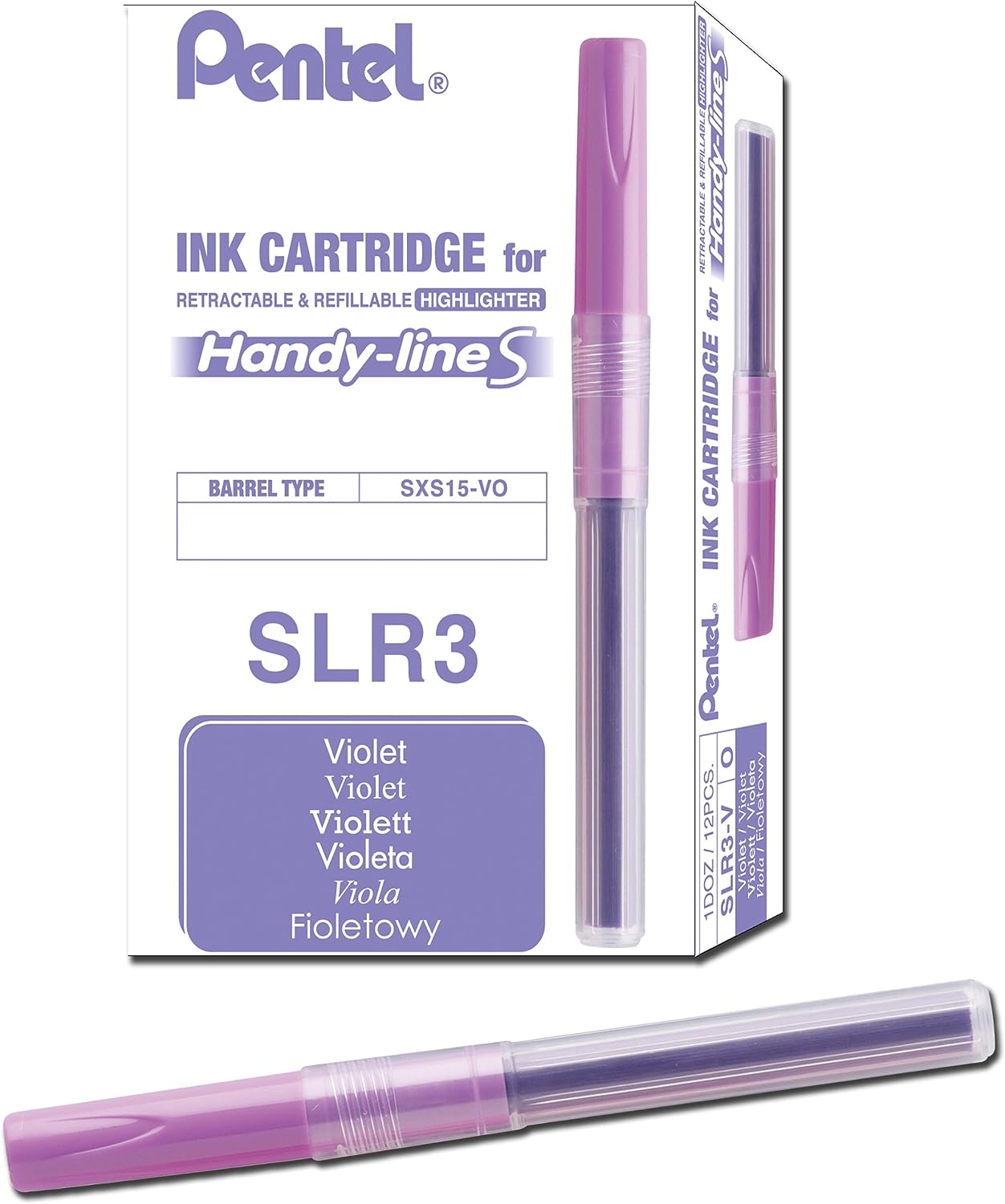 (Mua 2 tặng 1 - tặng kèm ruột SLR3 thay thế) Bút Dạ Quang Nhớ Dòng Highlight Nhật Bản PENTEL HANDYLINES SXS15, Nét 4.0mm Mực Ra Đều, Màu Mực Tươi Sáng