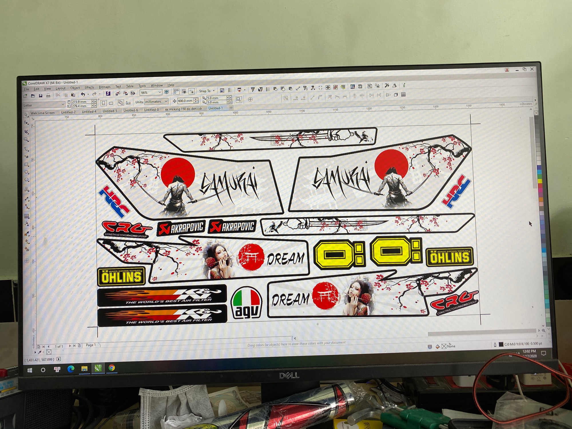 Tem rời xe Dream Samurai tặng kèm logo